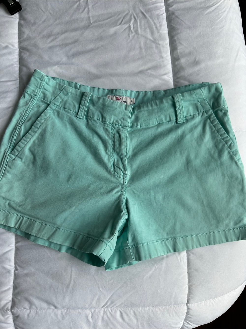 Vineyard Vines Mint Green Chino Shorts Women’s Size 6 Cotton Stretch Preppy - Picture 5 of 7